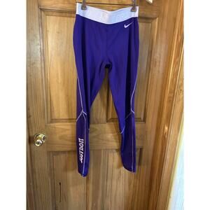 Nike Pro Dri Running Compression Pants Women's Purple Just Do It Workout Jogging